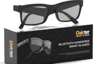 OAKTER Smart Glasses with Wireless Bluetooth | Hands-Free Calling | Open Ear Music | Sport Headset | Intelligent Eyewear | Connect with Your Mobile/Tablet | Black