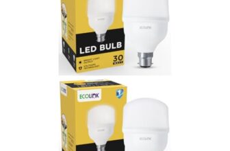 EcoLink 30-watt LED Bulb | Bulb Base: B22, High Wattage LED Bulb for Hall & Home|Colour : Crystal White, Pack of 2