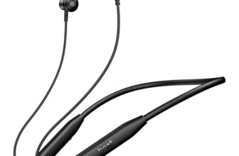 boAt Rockerz 113, 40H Battery, Dual Pair, Fast Charge, ENx Tech, Stream Ad Free Music via App Support, Magnetic Buds, Bluetooth Neckband, Wireless with Mic in Ear Earphones (Active Black)