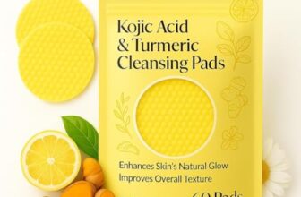 Turmeric & Kojic Acid Face Cleansing Pads for Face, Brightening and Exfoliating Skincare Wipes, Dark Spots and Pigmentation Treatment, Skin Brightening, Acne & Makeup Removal | Vitamin C, Vitamin B5, Chamomile | Women & Men | All Skin Type (Pack Of 60pads)