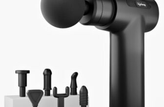 Lifelong LLGM109 Percussion Massage Gun for Pain Relief, Deep Tissue, 6 Speeds & 7 Massage Heads, Cordless, Quiet Operation for Neck, Shoulders, Back, Arms, Legs & Feet (Black)