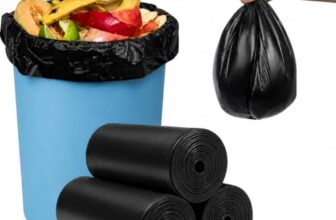 BAYTORA Premium Garbage Bags | Medium 19 x 21 Inches | Leakproof, Odour Free & Extra Strong Trash Bags | Black Polyethylene Dustbin Bags | 30 Bags per Roll | Pack of 3 (90 Bags Total)