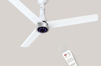 Polycab Wizzy Prime 1200mm BLDC Ceiling Fan with remote|BEE 5 Star Rated, Higher Air Delivery|LED Indicator,Reverse,Boost,Sleep and Breeze Mode |3 Years Warranty, Free Installation (Matt White)