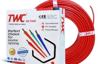 TWC Active Red 4 SQMM 90 METER | Copper Wire | HRFR (Heat Resistant Flame Retardant) Lead-Free Cable | Low Smoke Halogen-Free Wire for Home & Industrial Electrical Wiring