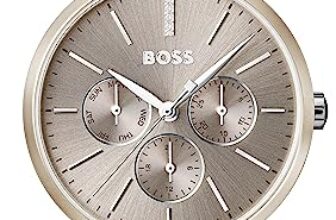 BOSS Hugo Stainless Steel Symphony Analog Brown Dial Women Watch-1502423, Silver Band