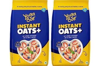 Yogabar Instant Oats 2 Kg | Premium Oats, Ready to Cook, Gluten Free Oats with High Fibre, 100% Whole Grain, Non-GMO, 2Kg