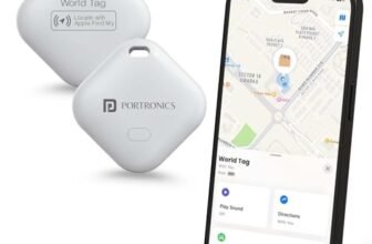 Portronics Worldtag Item Finder with Upto 1 Year Battery Life, Bluetooth Tracker,MFi Certified, Item Locater for Keys, Wallets, Luggage, Gadgets etc,Only iOS Compatible with Apple Find My App
