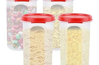 Cutting EDGE 585ML Smart Slim Storage Airtight Container-Red,Set of 4