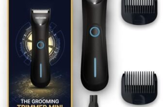 MENHOOD Mini Trimmer for Men, Compact Body Groomer for Men Private Parts – Mini Ball Groomer & Travel Grooming Kit, Waterproof with LED Spotlight, Ceramic Blade, IPX6, USB Rechargeable, 90 Min