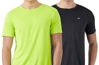 Amazon Brand – Symbol Men’s Solid Active Regular Fit Sports T-Shirt |Round Neck | Half Sleeve (SYA-M-A25-TS-701_Black+Neon_M)(Available in Plus Size and Combo Pack of 2)