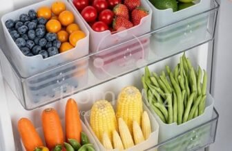 HomeWiz Fridge Storage Containers 850ml x4 | Storage Container Set | Fridge Organiser Storage Boxes | Food Grade BPA-Free Plastic Containers |Stackable, Transparent, for Fruits, Vegetables & Leftovers