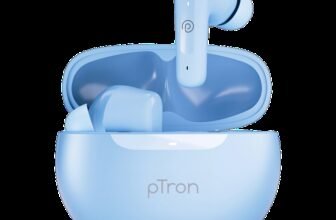 PTron Bassbuds Vibe w/ 34hrs Playtime, Mobile App, Clear Calls, 13mm Drivers,BT5.3 Bluetooth(Blue, True Wireless)