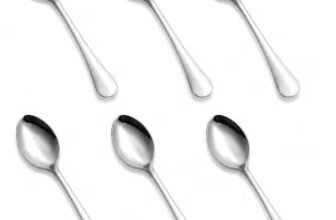 Tosaa Baby Spoon Royal Plain 16G-6-Piece Stainless Steel Spoon Set, Set of 6 for Everyday Use,Rust-Resistant & Dishwasher Safe