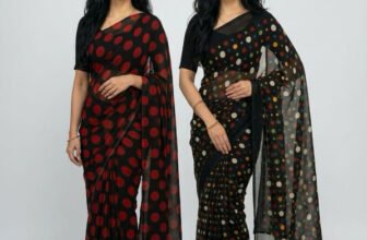 MWINTERIOR Printed Bollywood Georgette Saree(Pack of 2, Multicolor)