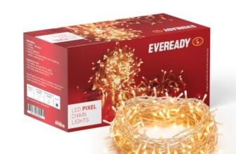 EVEREADY UTSAV, 33 FEET LED Pixel Lights, 46 LEDs, BIS Approved, High Brightness Home Decoration Ladi String Lights for Ganpati, Diwali, Christmas, Festivals, Warm White, Pack of 1