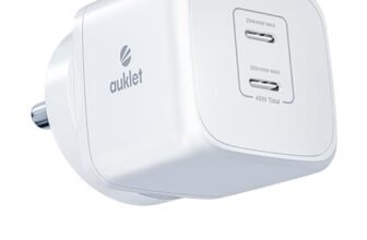 Auklet 45W GaN Fast Wall Charger, with PD & PPS Support, USB 2C, 1A Port, BIS Certified,Compatible with All iPhones, iPads, Samsung Galaxy, Smartwatch and All Android Mobiles,White