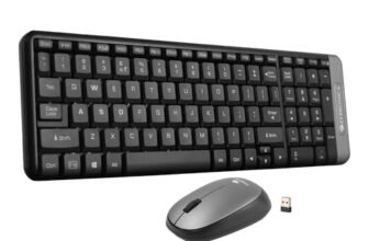 ZEBRONICS Companion 104 2.4GHz Wireless Keyboard & Mouse Combo, 100 Keys, Laser Printed Keycaps, Integrated Multimedia Keys, 3 Button Mouse, 1200 DPI, High Precision, Advanced Optical Sensor (Grey)