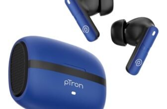 pTron Bassbuds Blaze in-Ear TWS Earbuds w/ 13mm Drivers, 50Hrs Playtime, AI-ENC Clear Calls, Bluetooth V5.4 Wireless Headphones, Touch Control, Voice Assistant, Type C Charging & IPX5 (Berry)