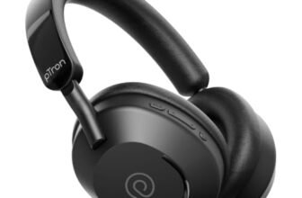 pTron Studio Ultima (2026 Upgrade) 60Hrs Playtime, Dual Device Pairing, Custom EQ, Mobile App, Wireless Over Ear Headphones w/HD Mic & TruTalk AI-ENC Calls, BTv5.4 & Type-C Charging (Midnight)