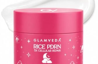 Glamveda Rice PDRN & Collagen Night Mask for Glowing Skin | Hydrating Overnight Sleeping Mask with Ectoin, Ceramides, Zinc Hyaluronate, Niacinamide & Peptides | Barrier Repair Anti‑Aging Face Mask for Dull & Dehydrated Skin, 50 g