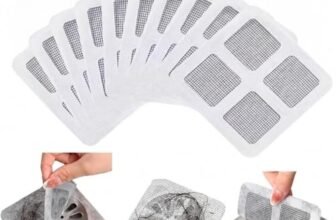 BAYTORA Pack of 10 Disposable Shower Drain Cover Hair Catcher Shower Drain Mesh Stickers, Bathroom, Bathtub Drain Kitchen Floor Sink Strainer Filter