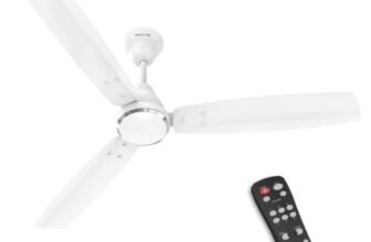 Polycab Wizzy Vibe 1200mm 5-Star BLDC Ceiling fan for Home with Remote| Energy Saving | High Air Delivery | 3+1 yr Warranty [Matt White]