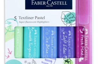 Faber-Castell Pastel Textliner Pen Set – Pack of 5 Assorted Colours | Highlighter Markers for Study, Journaling & Doodling | Stationery Essential for Students
