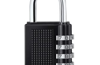 GLUN® 4 Dialer Rechangeable Metal Luggage Number Lock, Powder Paint Coated Suitcase & Bags Lock, Combination Pad Lock
