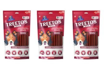 Dr. Pets Pack of 3 (85g Each) Treetos Chicken Stix Dog Treats | Chicken Pomegranate Flavour | Soft Chew Sticks for Puppies & Adult Dogs | Training Reward Snacks | Easy to Chew | Pouch Pack