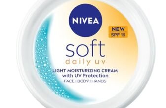 NIVEA Soft Daily SPF 15 Moisturizer | 88% UV Protection | Face & Body Cream for Healthy Glow in 5 Days | No White Cast | Vitamin E & Shea Butter | Lightweight, Quick Absorbing | 72H Hydration | 100ml