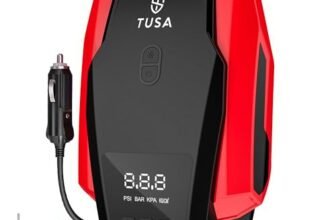 TUSA Drive X Tyre Inflator for Car – 150 PSI, 12V DC Portable Air Compressor with Digital Tire Pressure Gauge & LED Light | Car Accessories, Auto Air Pump for Cars, Motorcycle & Other Inflatables