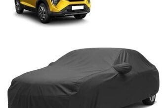 Sulfar 100% Water Resistant Car Body Cover Compatible with Mirror for Mahindra XUV 3XO (Triple Stitched, Full Bottom Elastic, Dark Grey)
