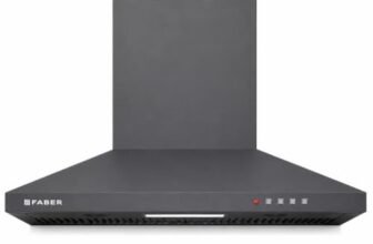 Faber SION 60 cm 900 m³/hr Wall Mounted Kitchen Chimney | Baffle Filter | Push Button | LED Lights | 1 Year Comprehensive Warranty and 12 Years on Motor | Neo Craft Grey | HOOD SION PB BF NG 60