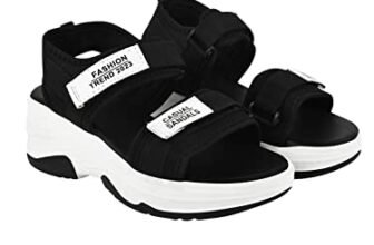 Shoetopia girls Jojo Black Sandal – 4 UK (Girls-Jojo-Black)