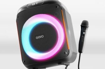 Newly Launched GOVO Goloud 480 80W Bluetooth Party Speaker with Signature Sound, RGB LEDs, Up to 6 hrs Playback, BT v5.3, AUX & USB Port, Wired Mic, Bass & Treble EQs, TWS Mode(Black)