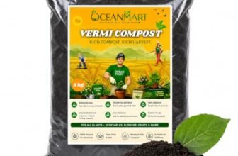 OCEAN MART Organic Vermicompost for Plants 5 Kg | Pure Earthworm Compost Manure Rich in Micronutrients | Natural Plant Food for Indoor, Outdoor Flowering & Home Garden | Sterilized and Odour-Free