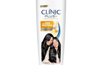 CLINIC PLUS Strength & Shine Shampoo, 355 ml, for Shiny and Healthy Hair, with Egg Protein, Strengthens Hair Strands, Suitable for all Hair Types