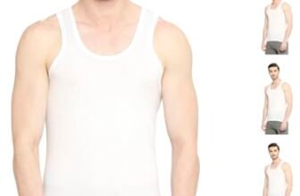 VIP BONUS CLASSIC Mens 100% Cotton Sleeveless Regular Fit White Vest, 75 Size, Pack of 6