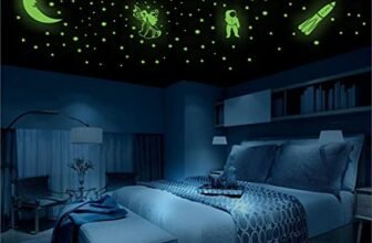 WallDaddy Vinyl Fluorescent Night Glow In The Dark Star Space Wall Self-Adhesive Sticker (Pack Of 134 Stars Big And Small, Green, 12)