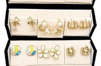 ZEVRA LUXURY 12 Pairs Set Earrings for Women Girls with Stylish Organizer Box | Korean Earring for Valentine Birthday Rakshabandhan Gifts for Girls Girlfriend Wife Sister
