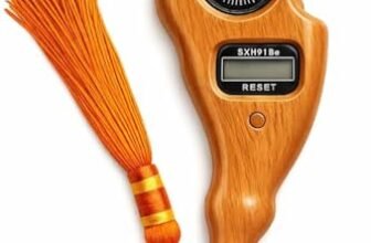 EDNITA Digital Tasbeeh Tally Counter with Qibla Compass | Premium Wood-Look Rosary Counter for Zikr, Prayer & Meditation | Finger Ring Clicker Tally (Multicolor)