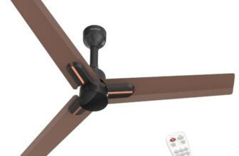 Polycab Wizzy Neo 1200mm 5-Star BLDC, Remote Ceiling fan for Living Room| 55% Energy Saving, 100% Copper, High Air Delivery, 6 Speed Setting | 4-yr Warranty,Free Installation【Brown Copper】