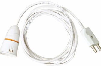Hiru Bulb Holder with Extension Cable, Bulb Holder with Flexible Wire & 2-Pin Plug for Multipurpose for Festive Decorations. Copper Light Socket(Pack of 1)