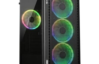 Zebronics Premium Gaming Cabinet, Mid-Tower, mATX, mini-ITX,4 ARGB LED Fans,Upto 360mm Front & 240mm Top AIO, Side Tempered Glass,Front Mesh Design, USB 3.0, 2X USB Port(Zyro, Black)