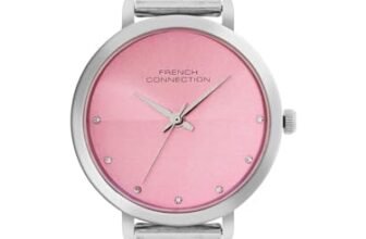 French Connection | Analog Pink Dial | Silver Stainless Steel | Watch for Women – FCN049A