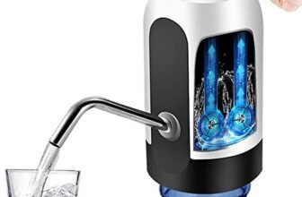 YOMYM Black Olive Automatic USB Charging Wireless Water Can Dispenser Pump for Upto 25 Litre Universal Bottle Can (Medium- Black/White)