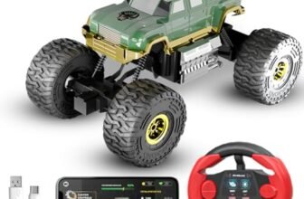 Cockatoo-Kids Trailblazer 2WD Rechargeable Remote Control Car with App & Remote, Off-Road Monster Truck Toy for Boys Girls, Nitro Boost, Shock Absorber, Bluetooth Speaker, Fast USB Charging, Green