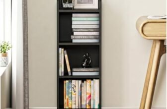Amazon Brand – Solimo 3 Layer Engineered Wood Bookshelf | Low-Height Storage Organiser Rack for Home | Black | L 33.4 x W 24.5 x H 89.5 cm