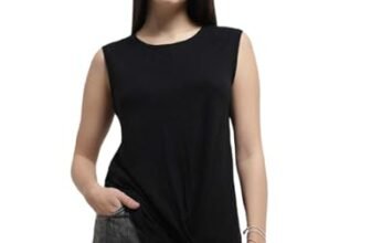 Marks & Spencer Linen Rich Draped Vest Top Black