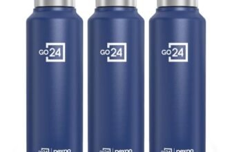Go24 pexpo Stainless Steel Water Bottle Chromo Denim Blue 750ml